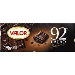 Chocolate negro 92% cacao natural y sin gluten tableta 170 g - Valor