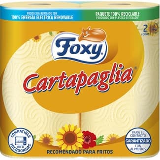 Papel de cocina Cartapaglia especial para fritos paquete 2 rollos compatible con el microondas - Foxy