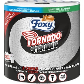 Papel de cocina Tornado Strong Extra Resistente 3 capas paquete 1 rollo - Foxy