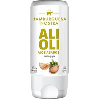 Salsa HN alioli de ajos asados sin gluten envase 180 ml - Hamburguesa Nostra