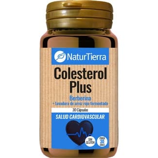 Colesterol Plus berberina + levadura de arroz rojo fermentado sin gluten envase 30 cápsulas - Naturtierra