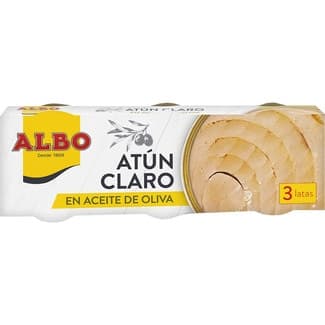 Atún claro en aceite de oliva pack 3 latas 67 g neto escurrido - Albo