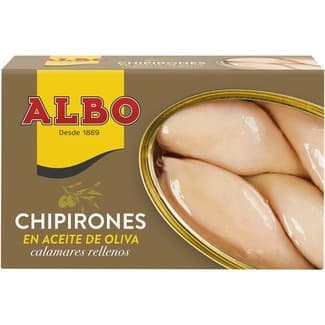 Chipirones rellenos en aceite de oliva lata 72 g neto escurrido - Albo