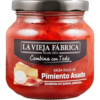 Salsa dulce de pimiento asado frasco 280 g neto escurrido - La Vieja Fabrica