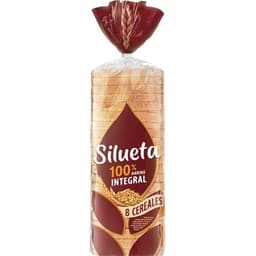 Pan de molde integral 8 cereales grano completo bolsa 600 g - Silueta