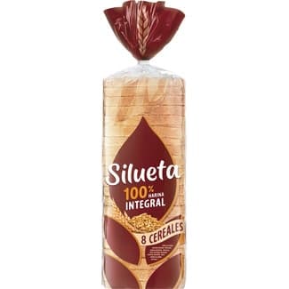 Pan de molde integral 8 cereales grano completo bolsa 600 g - Silueta