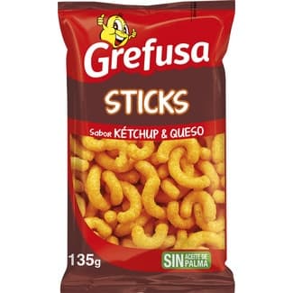 Sticks de maíz sabor ketchup y queso bolsa 125 g - Grefusa