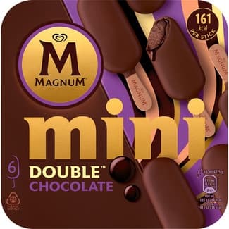 Double helado con doble cobertura de chocolate sin gluten 6 unidades estuche 330 ml - Magnum