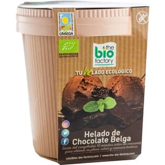 Helado ecológico de chocolate belga sin gluten tarrina 500 ml - The Bio Factory