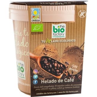 Helado ecológico de café sin gluten tarrina 500 ml - The Bio Factory