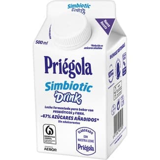 Simbiotic Drink bebida a base de leche fermentada simbiotica con probióticos y prebióticos brik 500 ml - Priegola