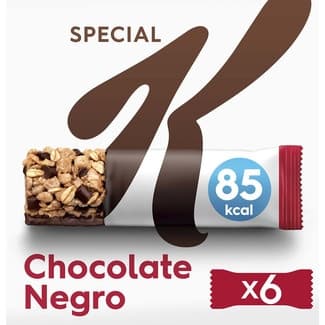 Barritas de cereales integrales con chocolate negro 6 unidades estuche 129 g - Kellogg's Special K