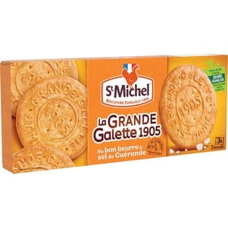 Galletas de mantequilla grandes con pepitas de sal estuche 150 g - St Michel