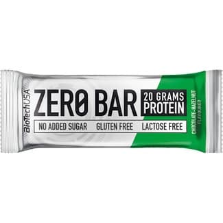 Zero barrita de proteínas sabor chocolate y avena sin gluten, sin lactosa envase 50 g y sin azúcares añadidos - Biotech Usa