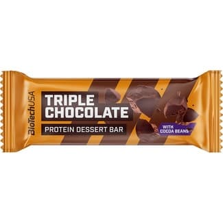 Barrrita de proteínas triple chocolate con habas de cacao envase 50 g - Biotech Usa