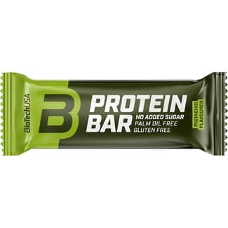 Barrita de proteínas sabor pistacho sin gluten, sin aceite de palma y sin azúcar añadido envase 70 g - Biotech Usa