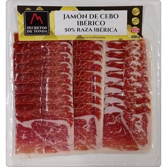 Jamón de cebo ibérico 50% raza ibérica en lonchas envase 200 g sin gluten sin lactosa - Secretos De Tonda