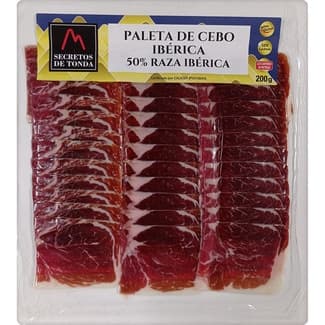 Paleta de cebo ibérica 50% raza ibérica en lonchas envase 200 g sin gluten sin lactosa - Secretos De Tonda