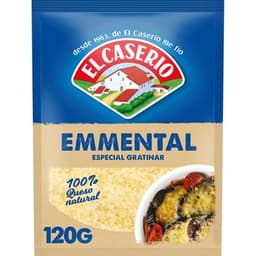 Queso rallado emmental 100% natural especial para gratinar bolsa 120 g - El Caserio