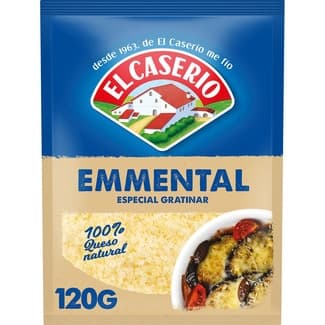 Queso rallado emmental 100% natural especial para gratinar bolsa 120 g - El Caserio