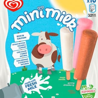 Mini Milk helado de leche sabores variados sin gluten 10 unidades estuche 350 ml - Frigo