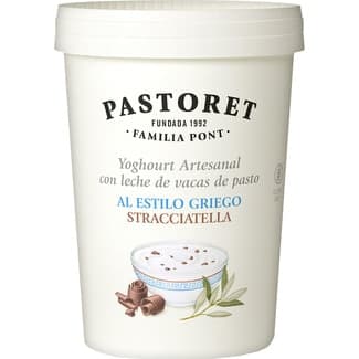 Yogur griego artesano con stracciatella con leche de vacas de pasto sin gluten envase 500 g - Pastoret