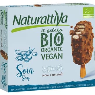 Bio Organic Vegan bombones de soja, cacao y avellanas ecológicos sin gluten y sin lactosa estuche 3 unidades - Naturattiva