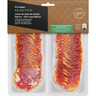 Lomo de cebo de campo ibérico 50% raza ibérica en lonchas sin gluten envase 150 g - El Corte Ingles Selection