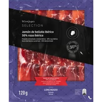 Jamón de bellota ibérico 50% raza ibérica en lonchas envase 120 g - El Corte Ingles Selection