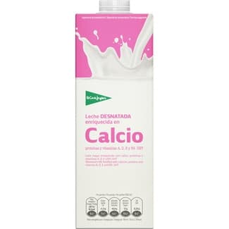 Leche desnatada con calcio enriquecida con vitaminas A, D y E brik 1 l - El Corte Ingles