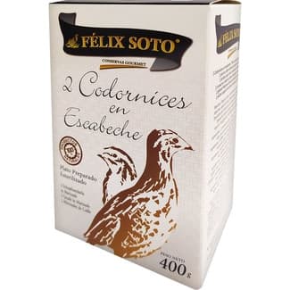 Codornices en escabeche 2 unidades lata 400 g - Felix Soto