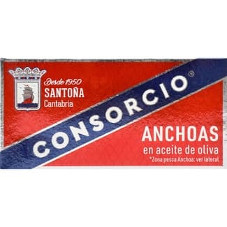 Filetes de anchoa en aceite de oliva lata 29 g neto escurrido - Consorcio