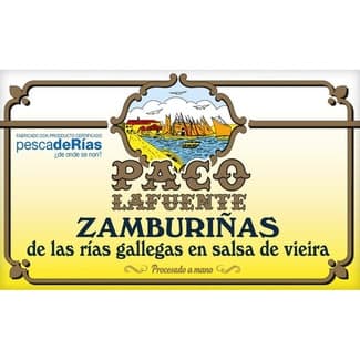 Zamburiñas en salsa de vieiras lata 65 g neto escurrido - Paco Lafuente