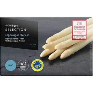 Espárragos blancos IGP de Navarra medianos 6-12 piezas lata 125 g neto escurrido - El Corte Ingles Selection