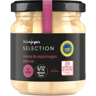 Yemas de espárragos blancos muy gruesos IGP de Navarra 6-12 piezas frasco 110 g neto escurrido - El Corte Ingles Selection