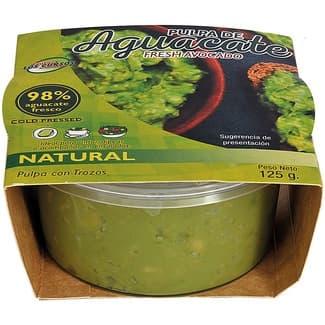Aguacate pulpa con trozos natural tarrina 125 g - Los Cursos