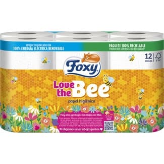 Papel higiénico Love The Bee 3 capas paquete 12 unidades - Foxy
