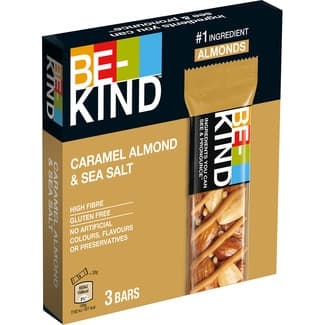 Barritas con caramelo y almendra con sal marina sin gluten estuche 90 g - Be-kind
