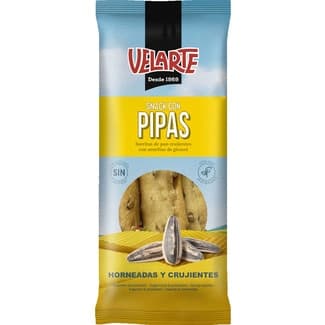 Pipas snack de pan crujientes con semillas de girasol pack 2x 60 g - Velarte