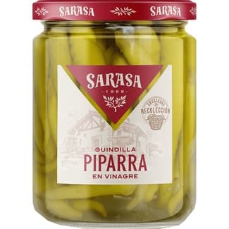 Guindillas piparra en vinagre frasco 150 g neto escurrido - Sarasa