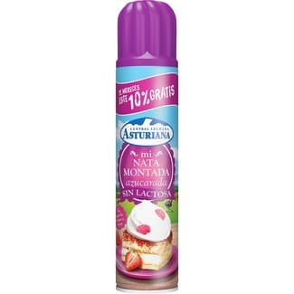 Nata montada azucarada sin lactosa spray 250 ml - Asturiana