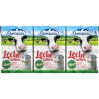 Leche entera pack 6 briks 200 ml - Asturiana