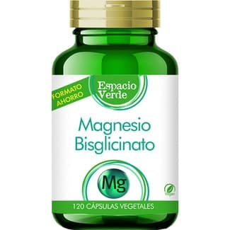 Magnesio bisciglinato bote 120 cápsulas vegetales - Espacio Verde