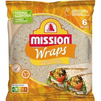 Wraps de espelta y avena 6 unidades envase 370 g - Mission
