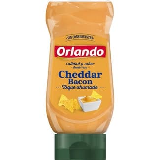 Salsa cheddar bacon con un toque ahumado envase 245 g - Orlando