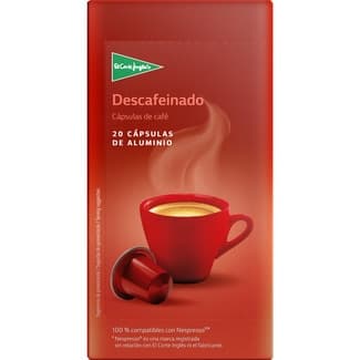 Café descafeinado estuche 20 cápsulas compatibles con Nespresso - El Corte Ingles