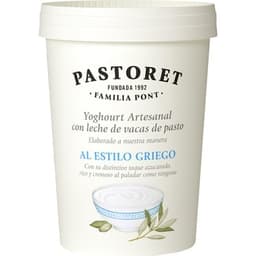 Yogur griego natural azucarado artesano cremoso con leche de vacas de pasto envase 500 g - Pastoret