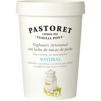 Yogur natural artesano cremoso con leche de vacas de pasto envase 500 g - Pastoret