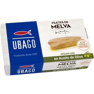 Filetes de melva en aceite de oliva lata 85 g neto escurrido - Ubago