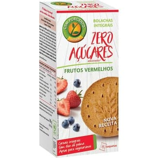 Galletas integrales con frutos rojos zero azúcares añadidos estuche 140 g en 4 bolsitas individuales - Cem Porcento